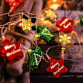 Miniatyrbillede 1 af 6: LED-lysstreng med julemotiv - Julemand, Snemand, Rendeer - Festlig atmosfære - Batteri & USB - Juletræspynt N 2M 10led USB