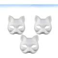 Miniatyrbilde 6 av 6: 3 stk hvite, enkle DIY ubemalte kattehalvmasker - Dyremasker for karneval, dans, cosplay, fest og kostymefest