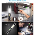 Miniatyrbilde 2 av 5: LED lommelykt oppladbar 1000 lumen vanntett 4 posisjoner 2 stk