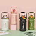 Miniatyrbillede 2 af 7: Vakuumflaske i rustfrit stål 316 Trendy bærbar stor kork Black 800ML