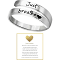Miniatyrbillede 1 af 5: Just Breathe Ring til Kvinder, Justerbar Hjertering, Spiralviklet Helbredende Ringe i Rustfrit Stål, Inspirerende & Hjertevarm Gave Long keyboard protec