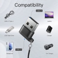 Miniatyrbild 3 av 5: USB C till USB-adapter, USB-hane till USB C-hona, svart [2-pack], bärbar USB C stöder snabbladdning och dataöverföring