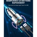 Miniatyrbillede 2 af 7: Bluetooth 5.3 FM-sender, Bluetooth-biloplader i metal, PD30W Type-C hurtig biloplader