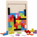 Miniatyrbild 1 av 5: Trä Tetris Pussel, 40 st Trä Pusselspel, Barnens Intelligensleksak, Pusselbox Hjärnspel Byggsten Pedagogisk Present till Pojkar Flickor Barn