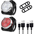 Pikkukuva 1 / 5: Pyörän valot sarja eteen ja taakse - Super Bright USB ladattava pyörän valo, 4 tilaa - Vesi ja lika kestävä, turvallinen ja helppo asentaa LED