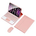 Pikkukuva 1 / 5: Langaton näppäimistökotelo iPad 10.9 (2022) -mallille hiirellä, PU-folio-läppäkansi Bluetooth-näppäimistökotelo Pink iPad 10.9 (2022)