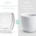 Miniatyrbilde 6 av 6: 6 stk. Dobbeltveggede Kopper Glass Krus, Gjennomsiktige Dobbeltveggede Kaffe Kopper, Dobbeltveggede, Cappuccino, Latte og Isolerte (80 ml)