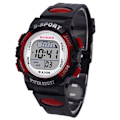 Miniatyrbillede 1 af 5: Mænds Studenter Mode Digital Multifunktionel Alarm Sports Armbåndsur Red