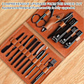 Miniatyrbild 4 av 5: Resväska Manikyr Nagelsax Pedikyr Kit 16 i 1 Manikyrset Nagelsaxar Skötselset med Läder Resväska