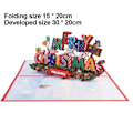 Pikkukuva 2 / 6: Käsintehty Iloista Joulua Pop Up -kortti, Käsintehty 3D Popup