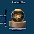 Miniatyrbilde 3 av 3: 3D Planet Krystallkule Nattelys, Krystallkule med Trebase, 3D Gravert Solsystemplaneter Krystallkule, Hjemmedekorasjon Moon