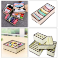 Miniatyrbillede 6 af 10: Underwear opbevaringsboks Strømper opbevaringspose 6 grid(1PC)