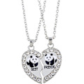 Pikkukuva 1 / 4: 2 kpl Parhaat ystävät Split Heart Kaulakoru Ystävyys Kaulakoru Breaking Couple Puzzle Pandas Parhaat ystävät naiselle