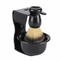 Miniatyrbillede 1 af 5: Barberingssæt med 3 dele: Professionel barberkost + Stativ/holder + Sæt