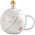 Miniatyrbillede 1 af 5: Sød Astronaut Krus med Låg og Ske, Kawaii Kop Nyhedskrus til Kaffe, Te og Mælk, Krus Gave