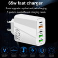 Miniatyrbillede 5 af 5: 65w Pd-oplader USB-smartphone-opladeradapter med type-c Pd+3usb-telefonoplader og strøm black