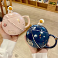 Miniatyrbilde 5 av 5: Søt Astronaut Kopp med Lokk og Skje, Kawaii Kopp Nyhet Kopp Kaffe, Te og Melk, Kopp Gave Mørkeblå 400ml