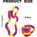 Miniatyrbillede 2 af 6: 4 stk. Tangle Fidget-legetøj, Kreativt lydløst Fidget-legetøj til lindring, Fingerhånd Tangle-legetøj Klassisk sensorisk Fidget Twist-legetøj