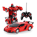Miniatyrbild 1 av 5: Fjärrstyrd Robotbil Transformer Leksak för Barn, Anti-Fall Pusselbil Leksak för Pojkar och Flickor Red