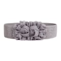 Miniatyrbillede 1 af 5: Sinknap Elastisk Dobbelt-Blomsterstof Bred Elastisk Taljebælte Til Fest Light Gray