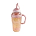 Pikkukuva 1 / 5: 1300ML Vesipullo Kahvoilla Pillikansilla Tiivis Juomamuki BPA-Vapaa Lämmönkestävä Kannettava 1300ML Pink
