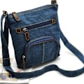 Miniatyrbillede 1 af 7: Denim skuldertaske - Casual taske til damer