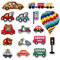 Miniatyrbilde 1 av 5: DIY Broderte Bil-lapper (16-pakning), Diverse Trafikkdekorasjonslapper, Søte Klistrelapper for Jakker, Hatter, Ryggsekker