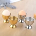 Miniatyrbilde 3 av 5: Set med 6 eggkopper i rustfritt stål til kokte egg (gull)