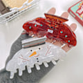 Miniatyrbillede 4 af 4: 4 par 10 cm Kvinders Mode Hestehale Hårklips Stor Hårklo Korean til Pige Juleklo Klips Hovedbeklædning Barrette Hårtilbehør