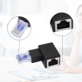 Miniatyrbilde 2 av 5: Ethernet-adapter, 90 graders Ethernet, hann-hunn Rj45-utvidelse Cat6 LAN-nettverkskontakt (2 per pakke) (r)