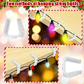 Miniatyrbilde 4 av 5: 50 stk. Takrenne Julelys Klips Utendørs Julelys Klips for Halloween Nyttår Bursdag Gjenbrukbar Klips 50 stk