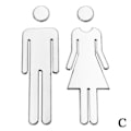 Pikkukuva 4 / 11: Kylpyhuone WC Vessa Nainen&Mies 3D WC-kyltti WC-tarra Ovi D kulta Yksi koko