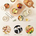 Miniatyrbilde 4 av 5: 440/600ml Termisk Isolert Matboks Mat Suppe Beholder Student Voksen Bærbar beige 600ml Microwave models