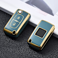 Pikkukuva 2 / 5: Auton avaimen kotelo, avaimen suojus Peugeot 207 307 308 407 408 3008 5008 Citroen C2 C3 C4 C5 C6 C8 2 painikkeen avainkotelo lisävarusteet （Golden Edge Grey)