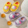 Miniatyrbild 3 av 5: Barnens skor för flickor HelloKitty Söta tecknade hustofflor Vinter Tjocka tofflor Håll varma Kawaii Halksäkra tofflor 21752-Yellow 22-23