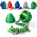 Miniatyrbilde 3 av 5: 3D-trykt drageegg, krystalldrage i drageegg, overraskelsesegg, ledddrage, gave til gutter og jenter Yellow Green