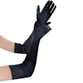 Miniatyrbillede 1 af 5: Performance Handsker Satin Lange Handsker Til Kvinder Dans Handsker Bryllupshandsker Black