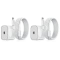 Miniatyrbillede 1 af 3: 2-pak iPhone-oplader Hurtigopladeradapter + kabel 20w Usb-c Hvid 2-pak