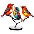 Miniatyrbild 1 av 6: Färgglada fågelprydnader, fågelprydnader för vardagsrum, moderna akrylfågelfigurer, bordsfågeldekoration