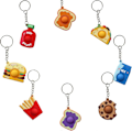 Miniatyrbilde 1 av 5: 8 stk Snack Mini Pop it Nøkkelring, Mini Mat & Drikke Fidget Sensory Push Leke, Fidget Stressavlastende Nøkkelring Gave til Barn