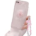 Kompatibelt iPhone-fodral, sött 3D rosa rosett smal klar estetisk design kvinnor flickor glitter skyddande telefonfodral för iPhone iPhone7Plus/8Plus iPhone7Plus/8Plus