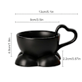 Miniatyrbillede 2 af 3: 160 ml Hjerte Kaffekop Glas Service med Hjerte Hank Søde Mælk Vand Krus, 100% Ny Black