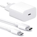 Miniatyrbillede 2 af 3: Dele til iPhone-oplader - Hurtigoplader - Adapter Hvid + 2m datakabel 20W Hvid