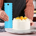 Miniatyrbilde 5 av 5: FlkwoH 4 stk Dobbeltsidige Plast Blå Kake Skrapere, Kake Skrape, Dessert Kake Baking Verktøy, med 1 Silikon Skrape.
