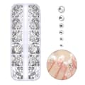 2000 Rhinestone Nail Dekorationer Kristall - Olika Storlekar i Askgrå