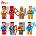 Miniatyrbillede 1 af 2: pcs/sæt Minecraft Minifigurer Byggeklodser Minifigurer Samlet Børns Legetøj Gaver