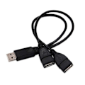 Pikkukuva 3 / 5: 2 Port USB2.0 Hub USB 2.0 Uros-uros Liitäntä 2 Kaksois USB Naarasliitäntä Jakaja Hub Virtajohto Adapteri PC:lle Puhelimelle Kannettavalle Tietokoneelle Kaapeli