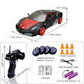 Miniatyrbild 5 av 5: RC Driftbil, 15 km/h Repskyddad Lättvikts Laddningsbar Lågfriktions Fjärrstyrd Bil Black