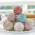 Miniatyrbild 4 av 5: 4 st 8 cm julgranskulor glitterfoam prydnader juldekorationer