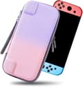 Fodral för Nintendo Switch/Switch OLED, KondaTech Färgglatt Switch Bärfodral, Skyddar Switch-konsolen, Förvarar 10 Spelkort (Rosa + Lila)